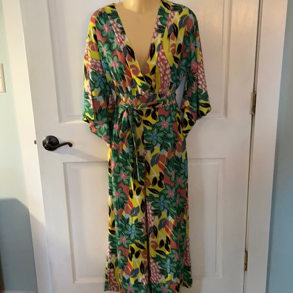 Karlie Anthropologie Tropical Kimono Jumpsuit S - Picture 1 of 11